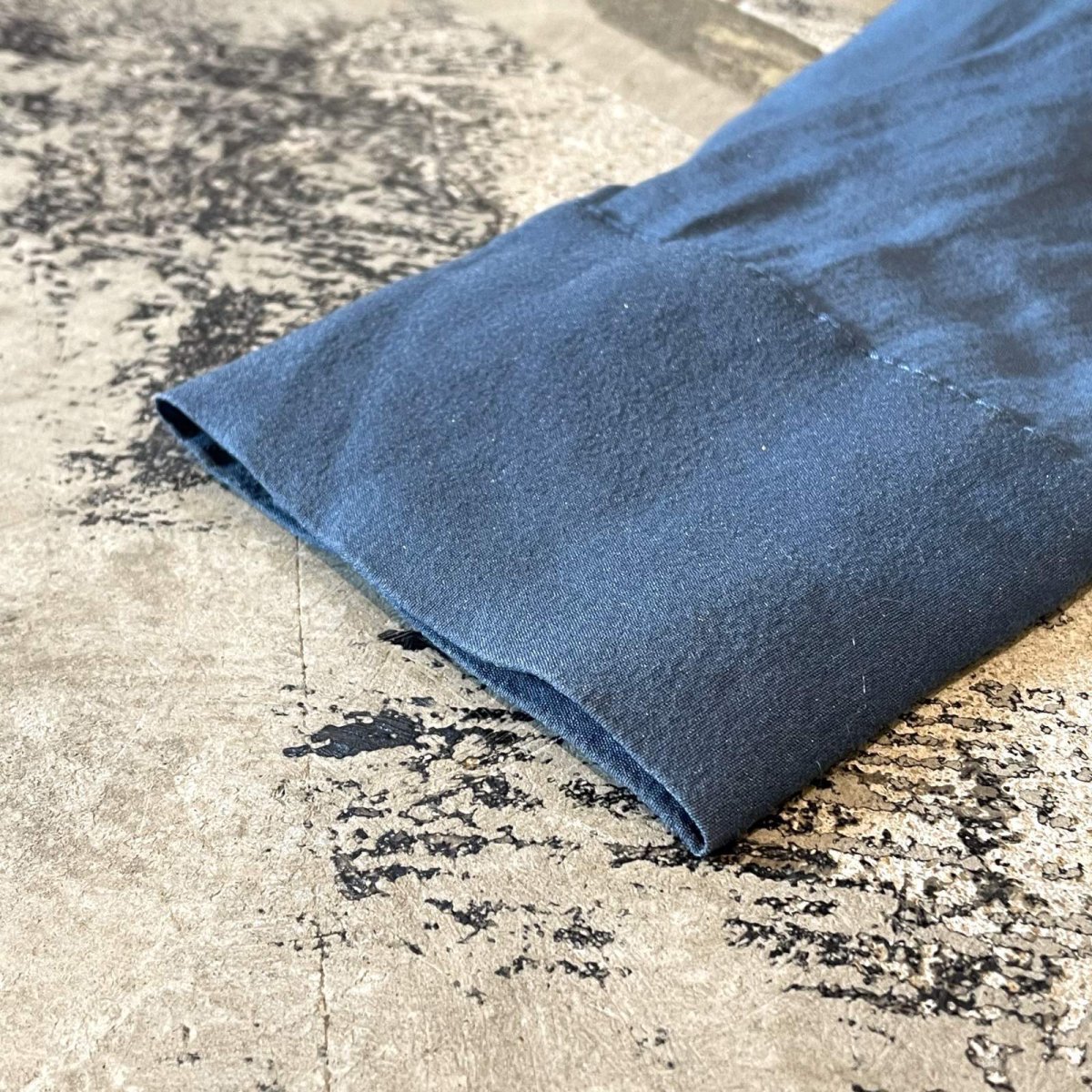 画像7: BLUE COLOR SIDE SLIT SHEER L/S SHIRT / Mens L (7)