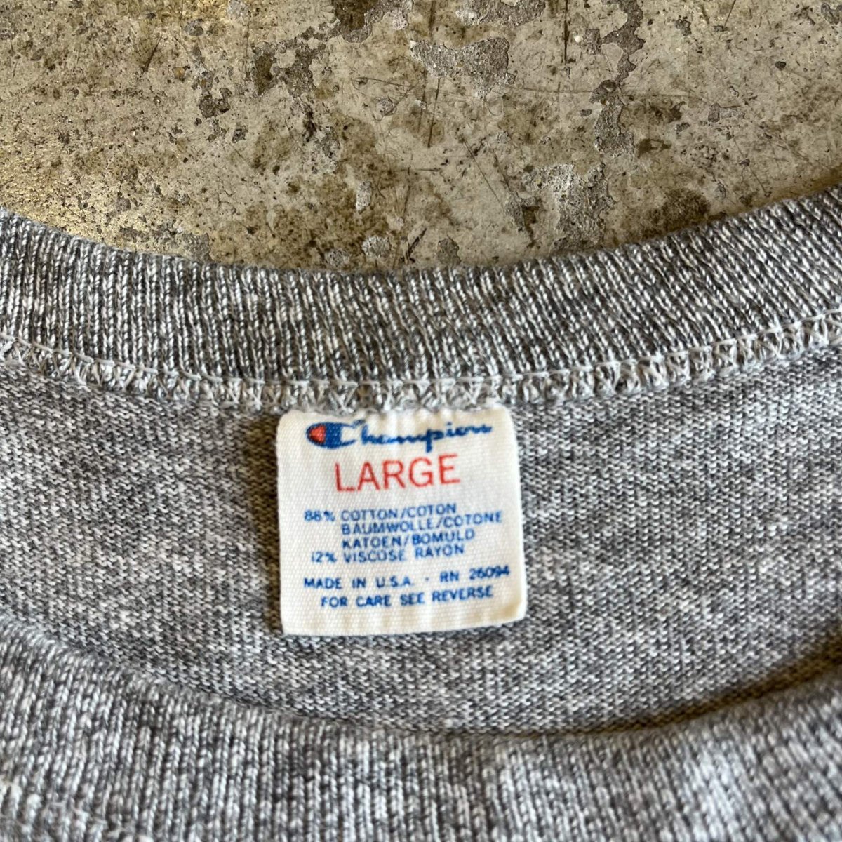 画像14: 80's【CHAMPION】FRONT LOGO×LINE RUBBER TRANSFER DESIGN S/S TEE / Ladies M(L) / MADE IN USA (14)