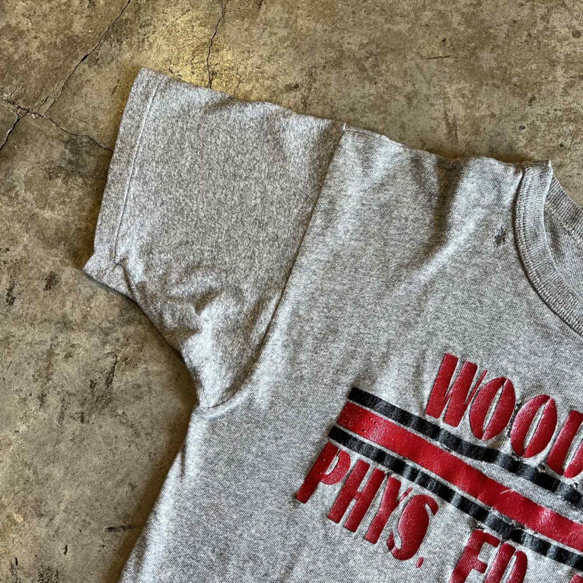 画像7: 80's【CHAMPION】FRONT LOGO×LINE RUBBER TRANSFER DESIGN S/S TEE / Ladies M(L) / MADE IN USA (7)