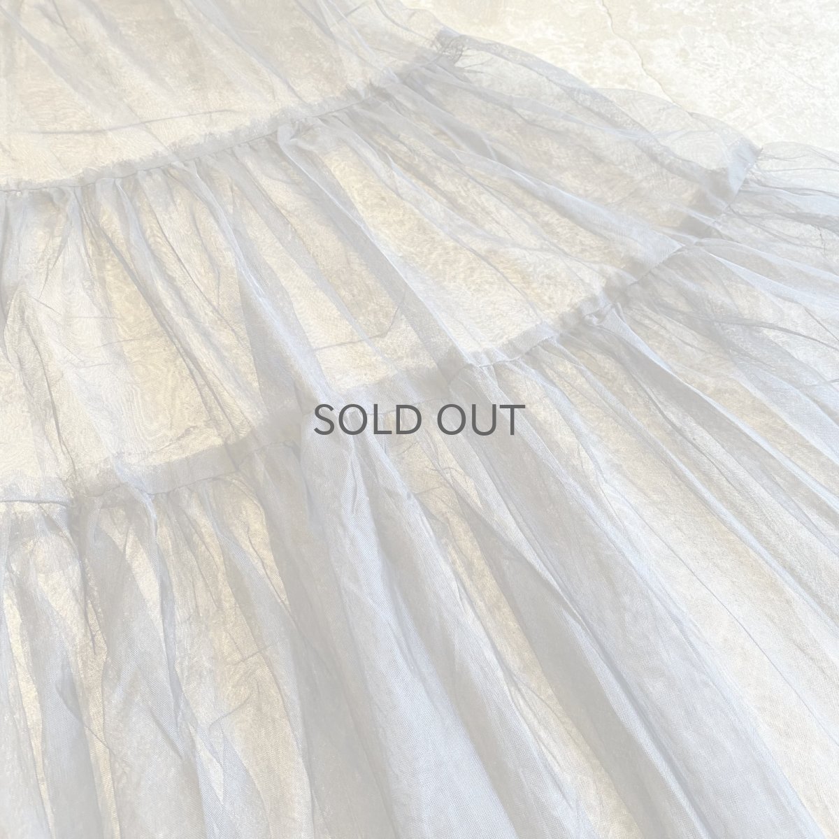 画像6: TIERED DESIGN SHEER TULLE LONG SKIRT / W24~W35 (6)