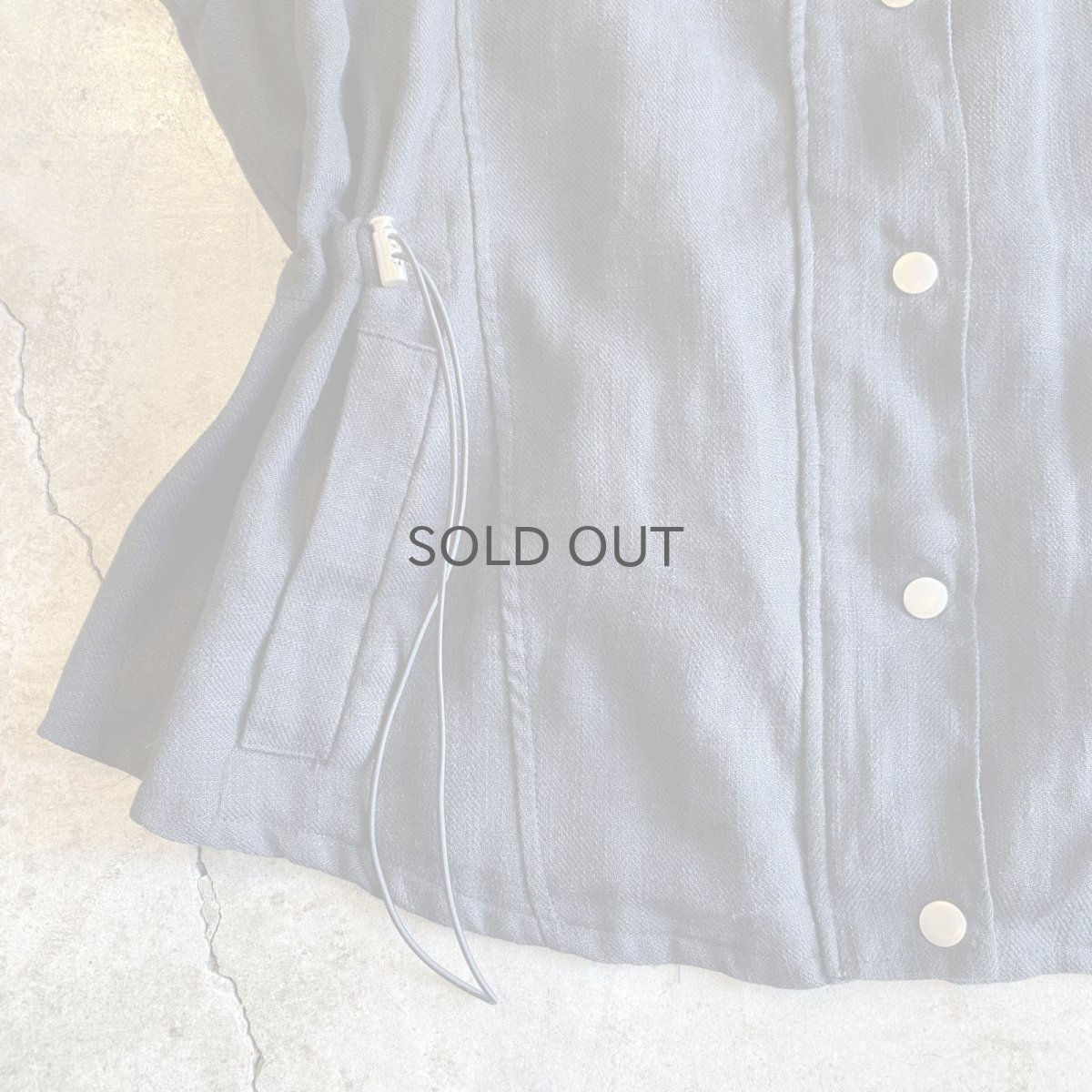 画像6: WAIST DESIGN DRAW CORD SNAP BUTTON ZIP UP VEST / Ladies L (6)