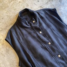 画像3: WAIST DESIGN DRAW CORD SNAP BUTTON ZIP UP VEST / Ladies L (3)