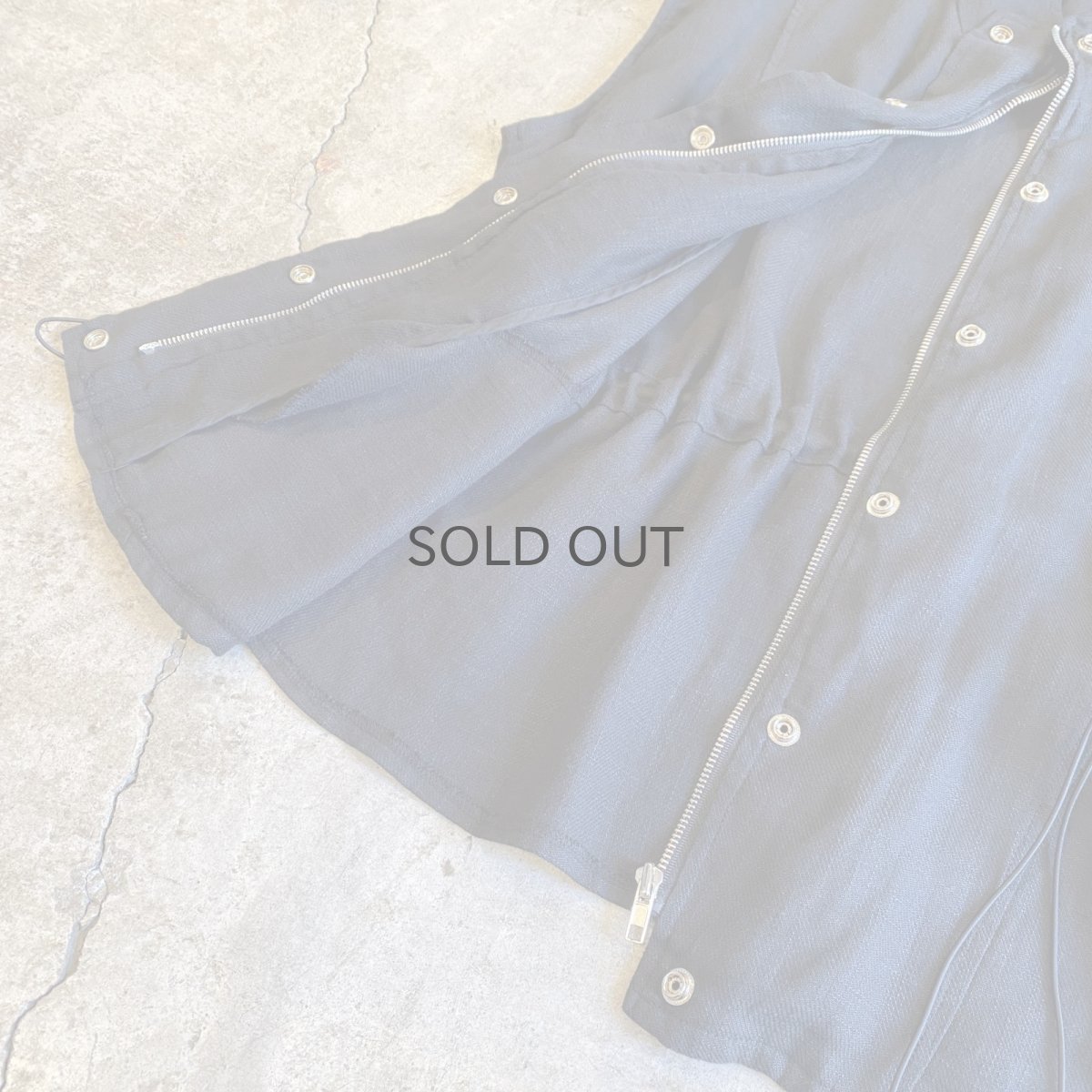 画像9: WAIST DESIGN DRAW CORD SNAP BUTTON ZIP UP VEST / Ladies L (9)