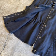 画像9: WAIST DESIGN DRAW CORD SNAP BUTTON ZIP UP VEST / Ladies L (9)