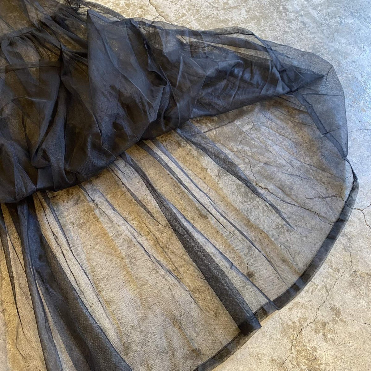 画像7: TIERED DESIGN SHEER TULLE LONG SKIRT / W24~W35 (7)