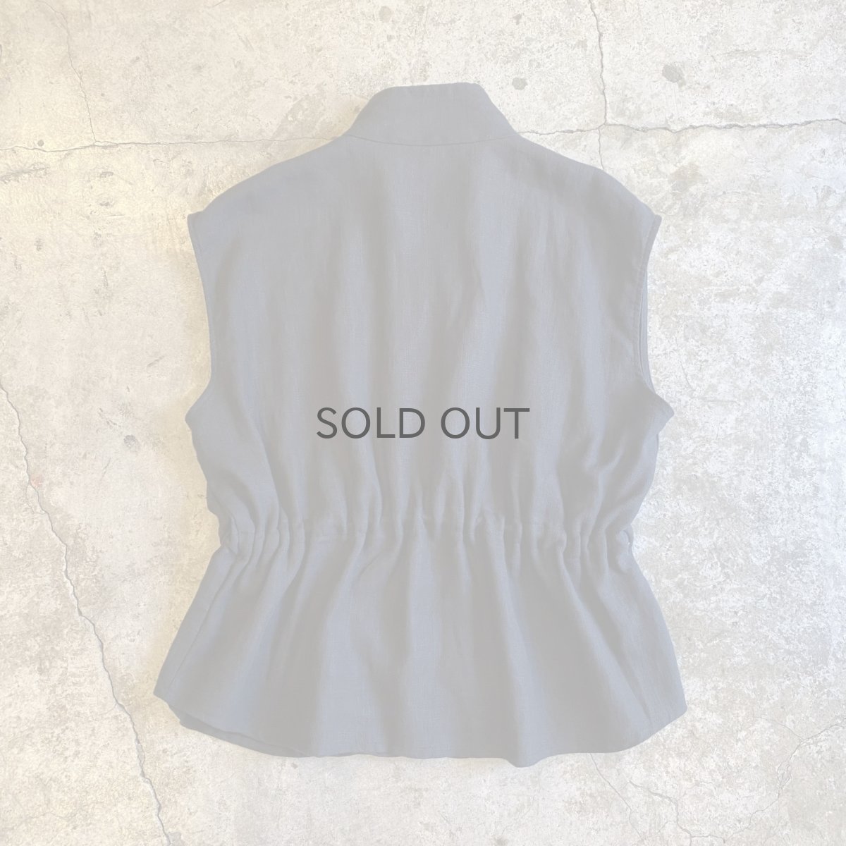 画像2: WAIST DESIGN DRAW CORD SNAP BUTTON ZIP UP VEST / Ladies L (2)