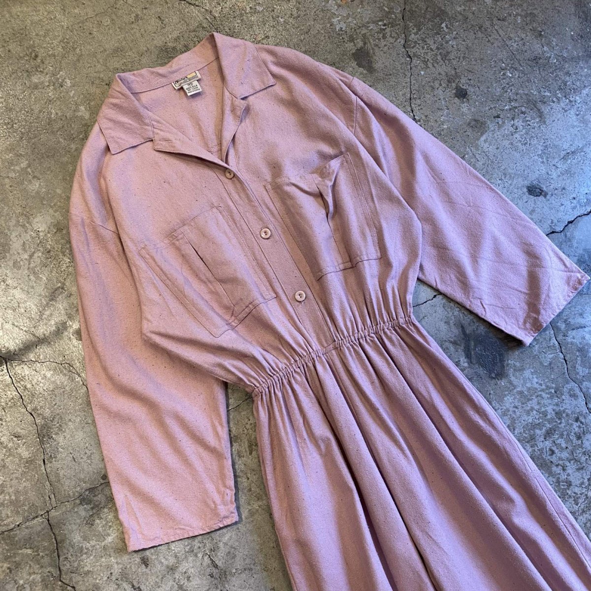 画像3: PINK COLOR DESIGN SILK JUMPSUIT /  Ladies XS (3)