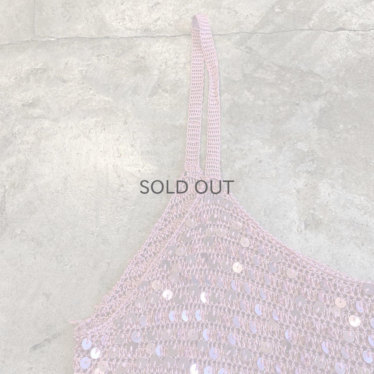 画像7: PINK SPANGLE DESIGN CHOCHET CAMISOLE / Ladies M (7)