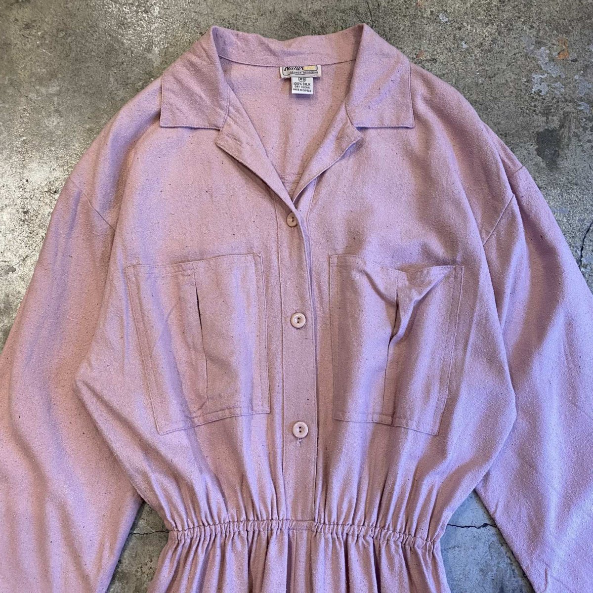 画像4: PINK COLOR DESIGN SILK JUMPSUIT /  Ladies XS (4)