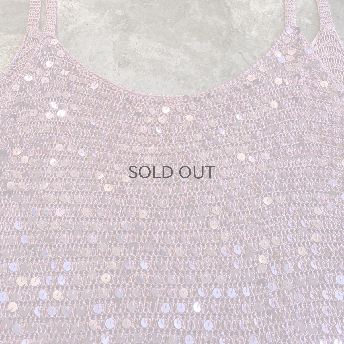 画像4: PINK SPANGLE DESIGN CHOCHET CAMISOLE / Ladies M (4)