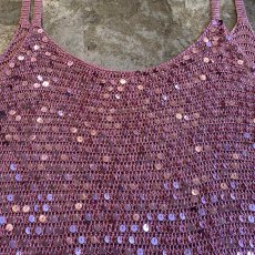 画像4: PINK SPANGLE DESIGN CHOCHET CAMISOLE / Ladies M (4)