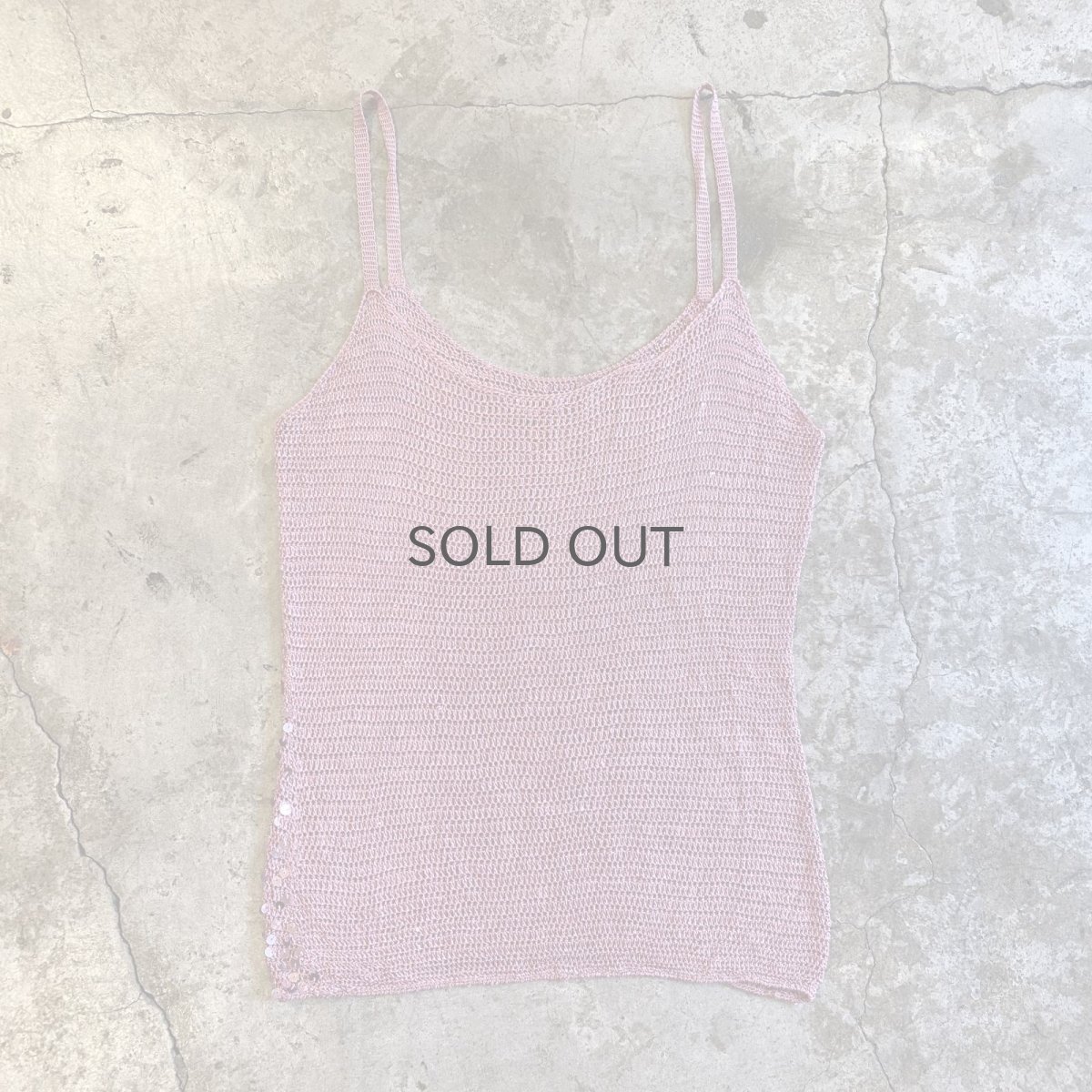 画像2: PINK SPANGLE DESIGN CHOCHET CAMISOLE / Ladies M (2)