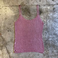 画像2: PINK SPANGLE DESIGN CHOCHET CAMISOLE / Ladies M (2)
