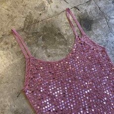 画像3: PINK SPANGLE DESIGN CHOCHET CAMISOLE / Ladies M (3)