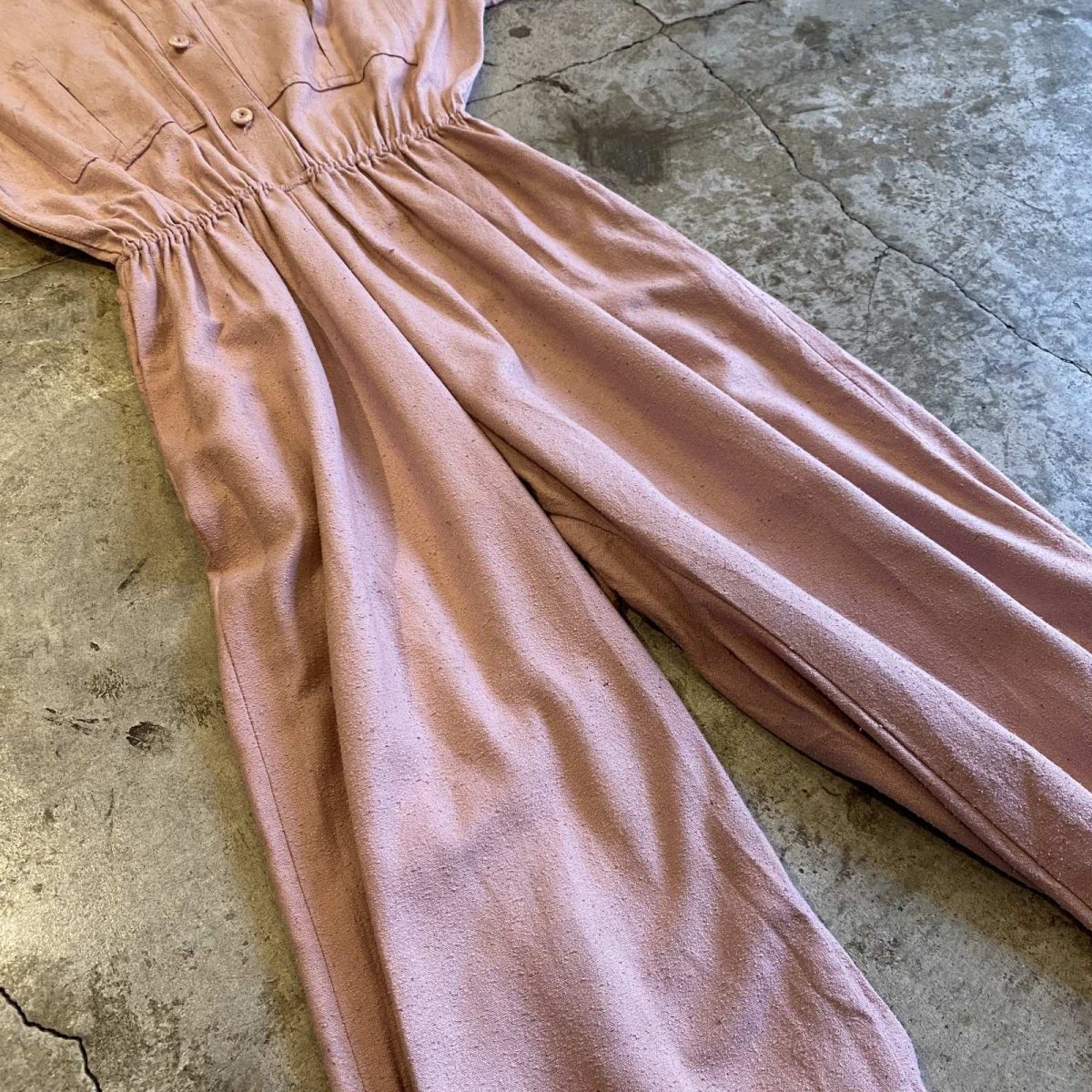 画像9: PINK COLOR DESIGN SILK JUMPSUIT /  Ladies XS (9)
