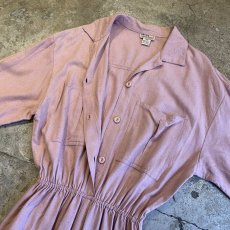 画像8: PINK COLOR DESIGN SILK JUMPSUIT /  Ladies XS (8)