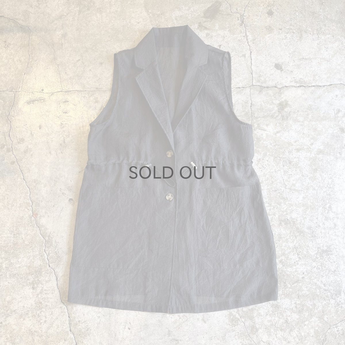 画像1: WAIST DRAW CORD DESIGN SHEER VEST / Ladies L (1)