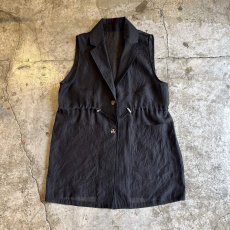 画像1: WAIST DRAW CORD DESIGN SHEER VEST / Ladies L (1)
