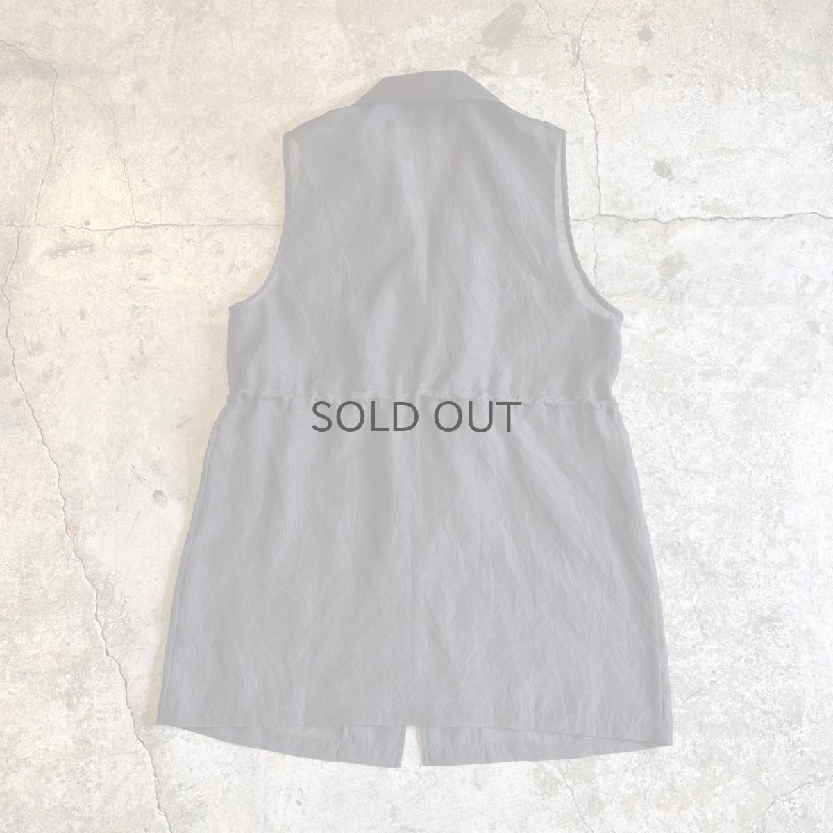 画像2: WAIST DRAW CORD DESIGN SHEER VEST / Ladies L (2)
