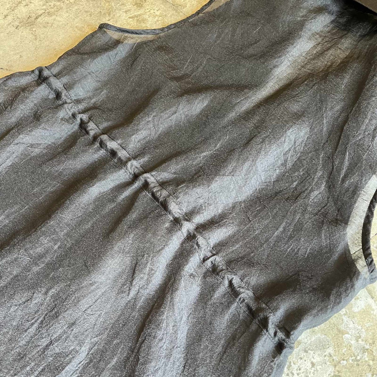 画像11: WAIST DRAW CORD DESIGN SHEER VEST / Ladies L (11)