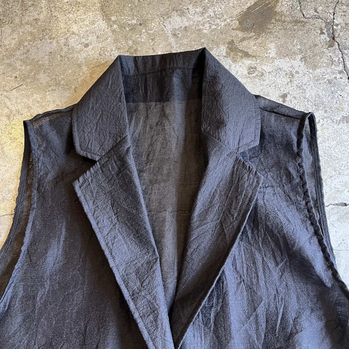 画像6: WAIST DRAW CORD DESIGN SHEER VEST / Ladies L (6)