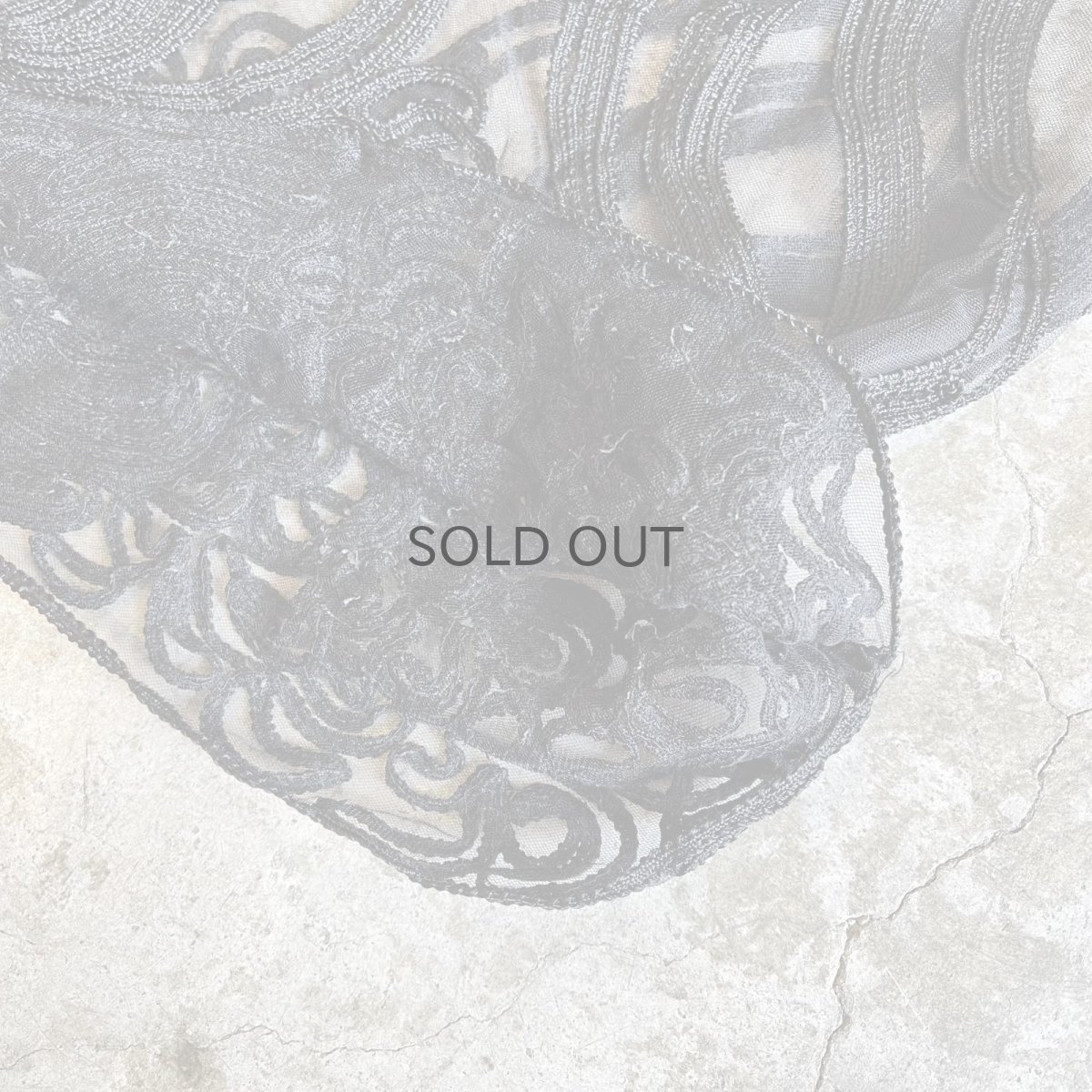 画像5: BLACK COLOR EMBROIDERY DESIGN PATTERN TULLE N/S TOPS / Ladies M (5)