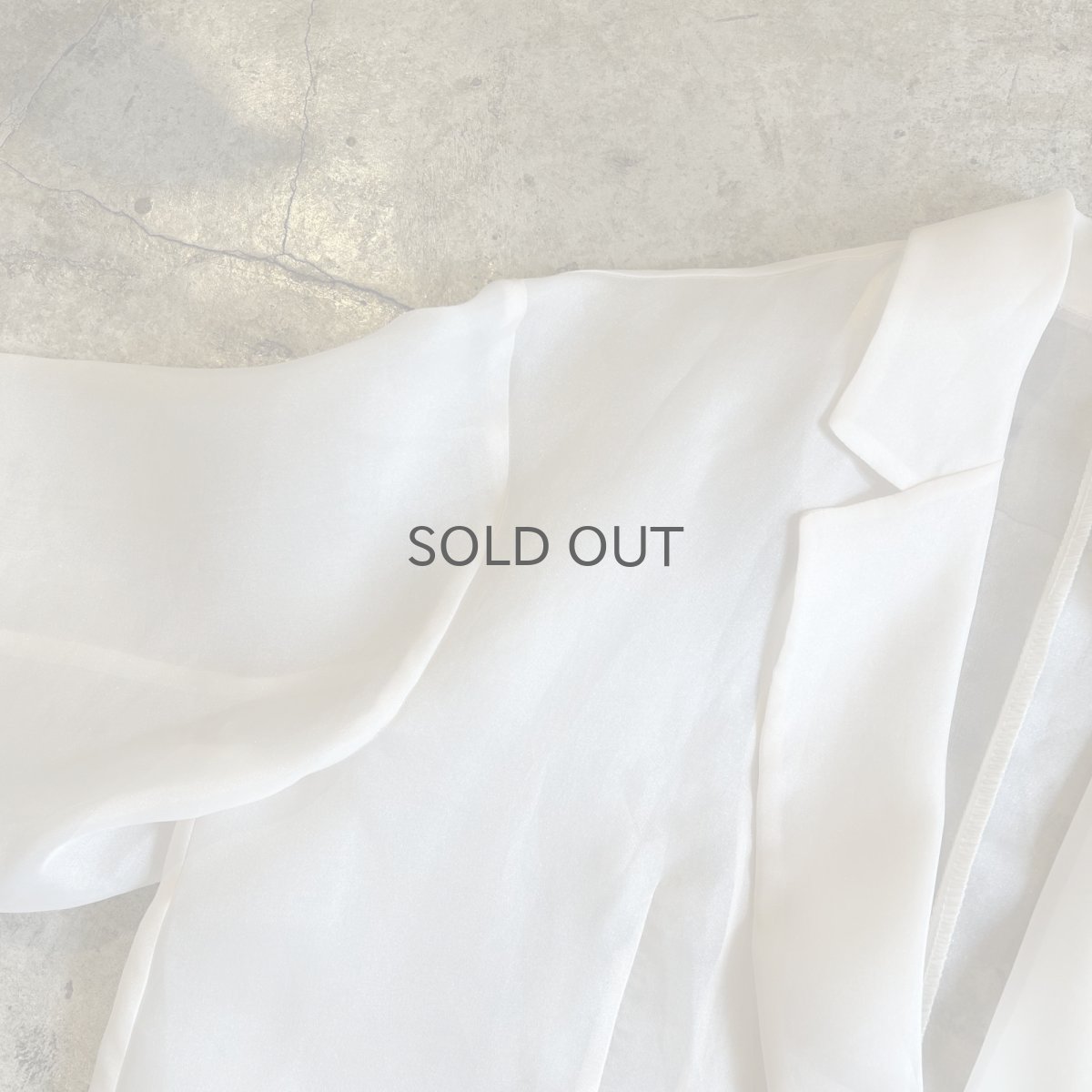 画像10: IVORY COLOR 1 BUTTON DESIGN SHEER TAILORED JACKET / Ladies M (10)