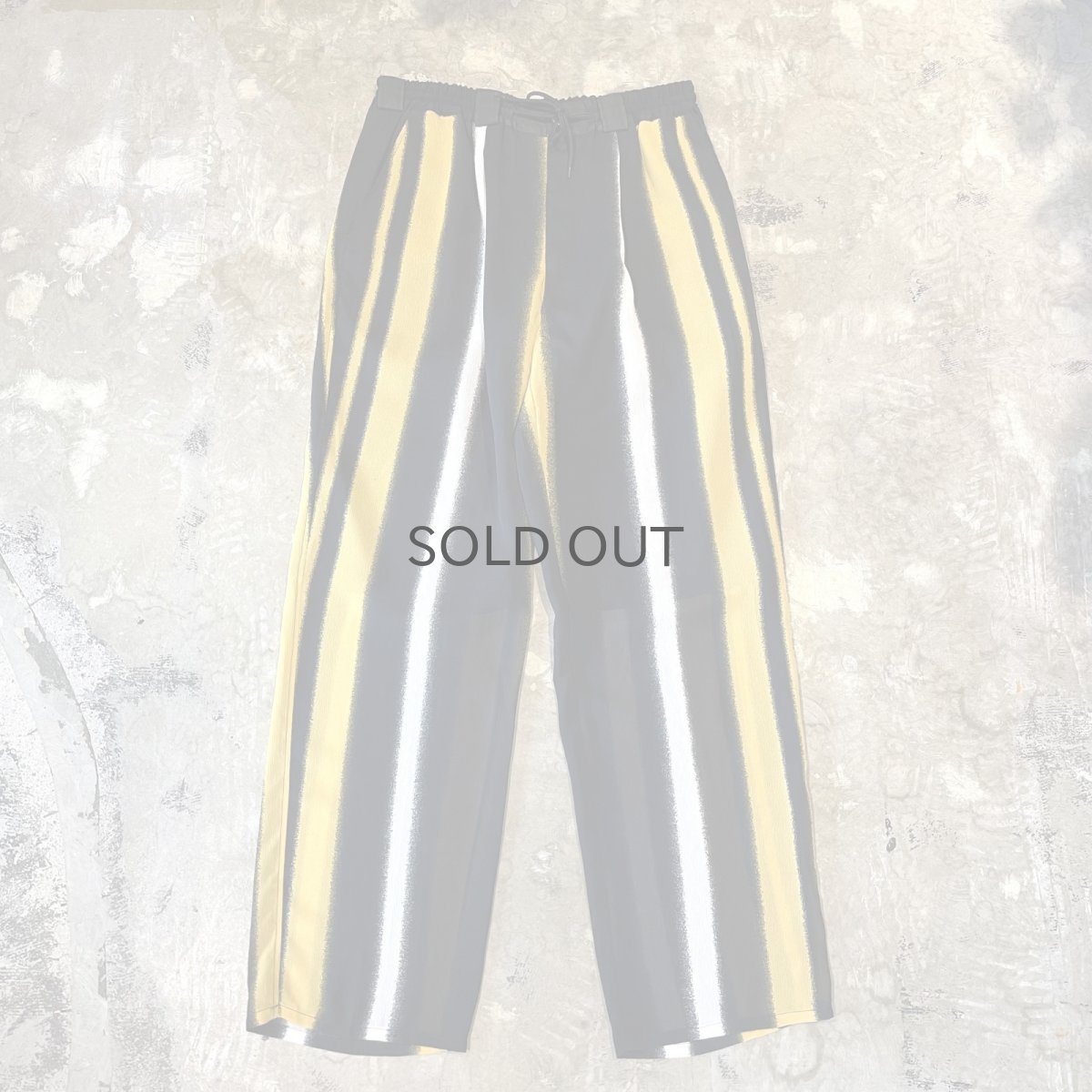 画像1: MULTI STRIPE PATTERN WIDE SILHOUETTE PANTS / W31~ (1)