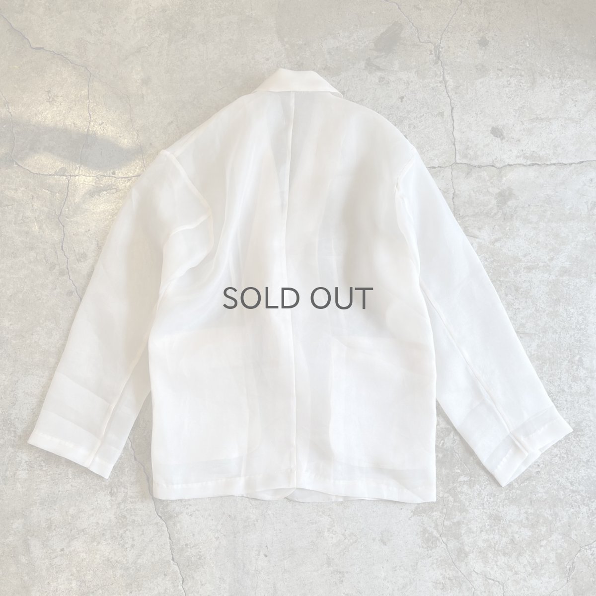 画像2: IVORY COLOR 1 BUTTON DESIGN SHEER TAILORED JACKET / Ladies M (2)