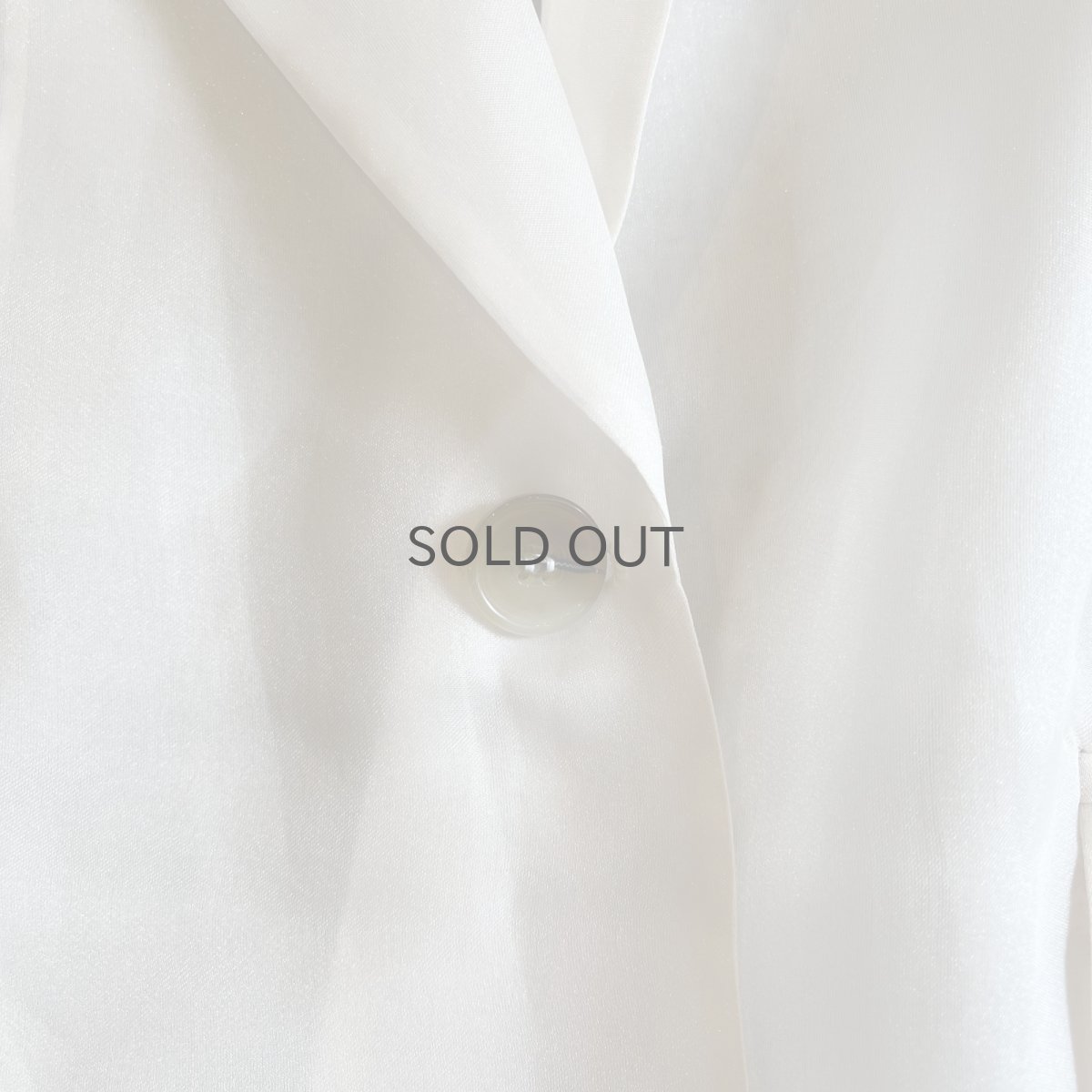 画像11: IVORY COLOR 1 BUTTON DESIGN SHEER TAILORED JACKET / Ladies M (11)