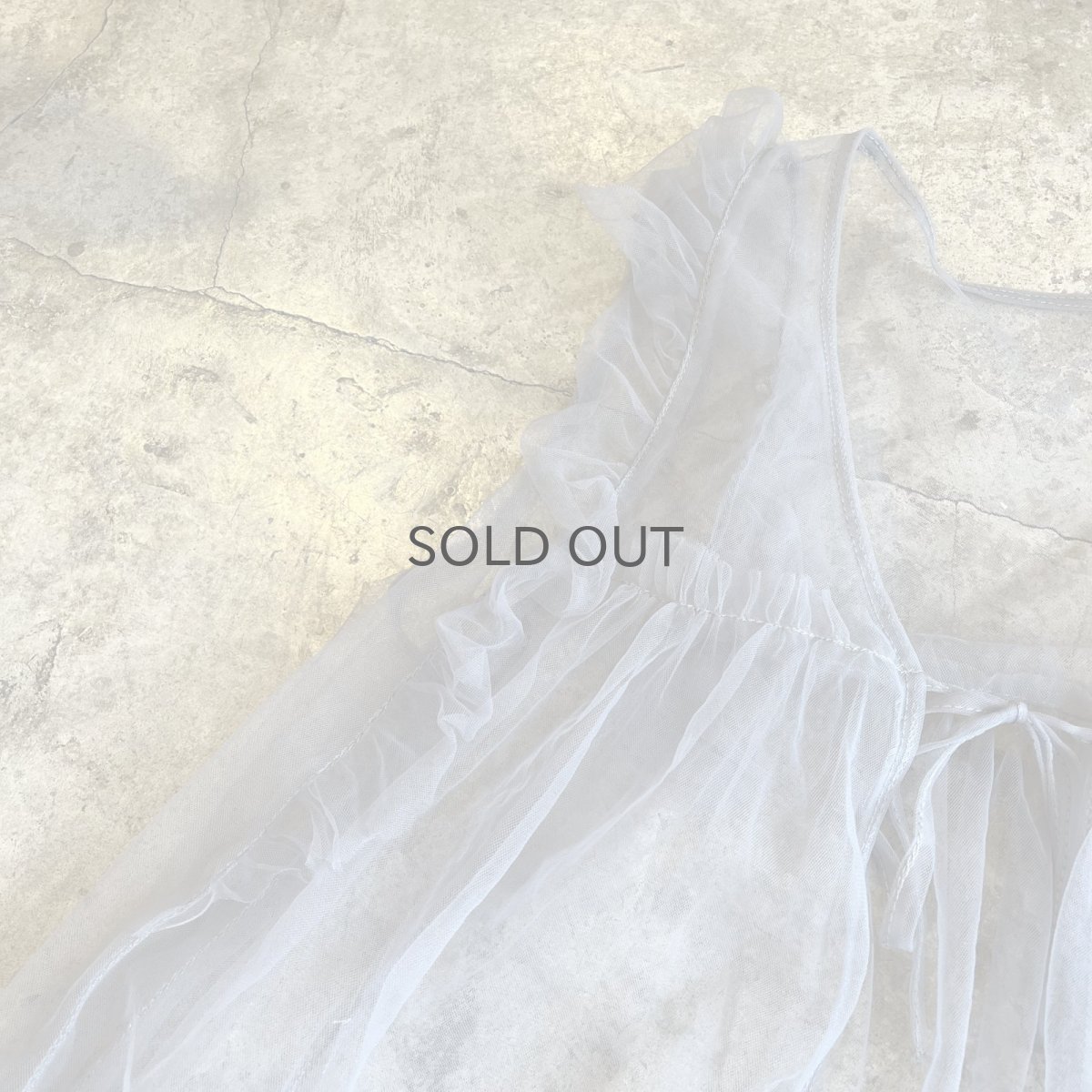 画像9: GREY COLOR POINT FRILL DESIGN TULLE VEST / Ladies M (9)