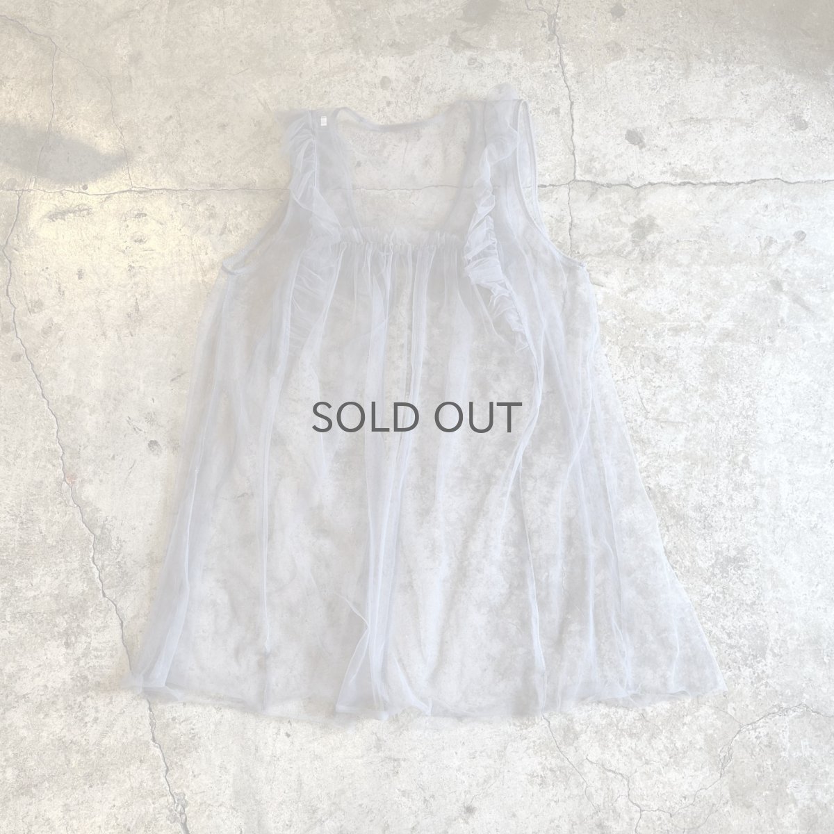 画像2: GREY COLOR POINT FRILL DESIGN TULLE VEST / Ladies M (2)