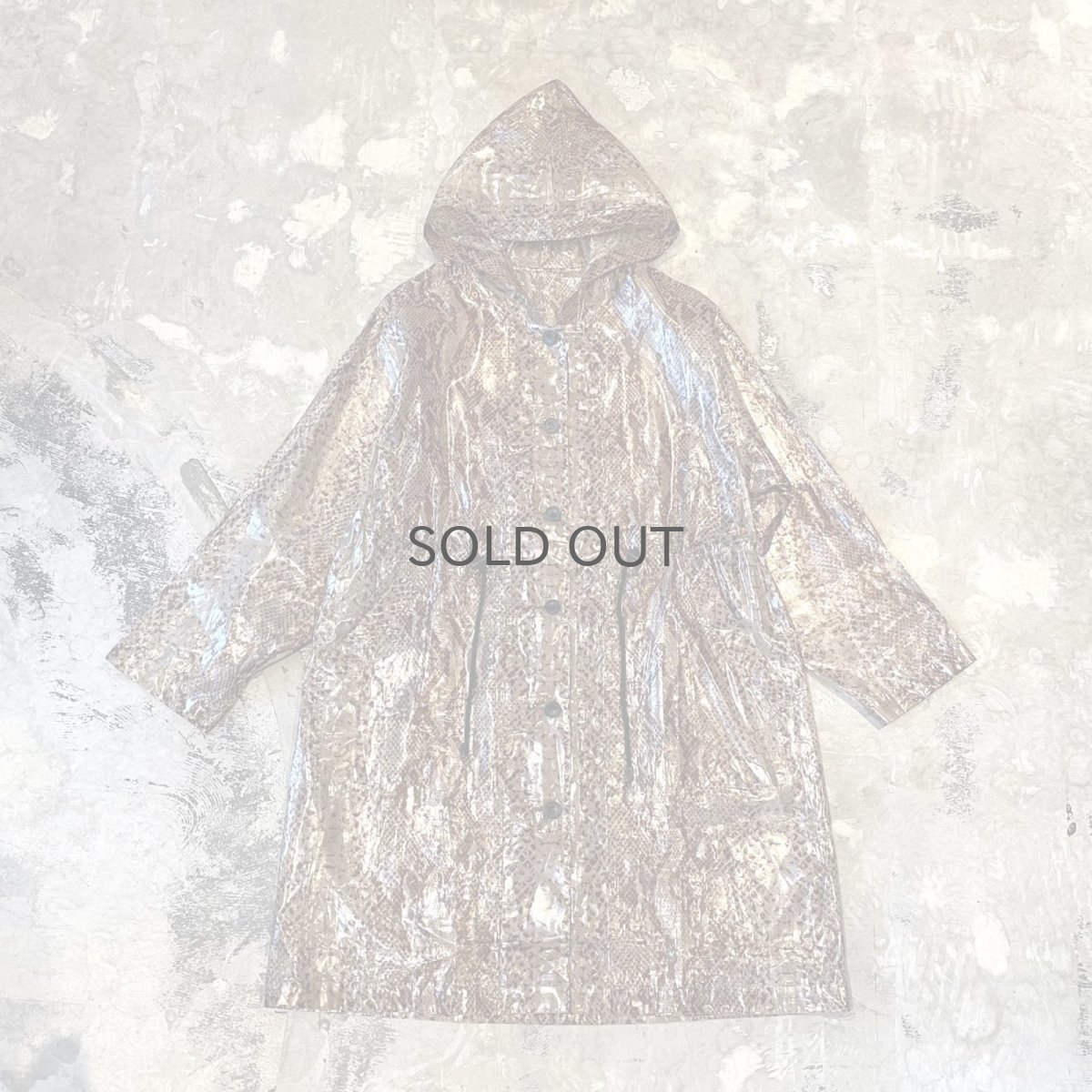 画像1: ALL OVER PYTHON PATTEN SHEER HOODIE JACKET / Mens L (1)