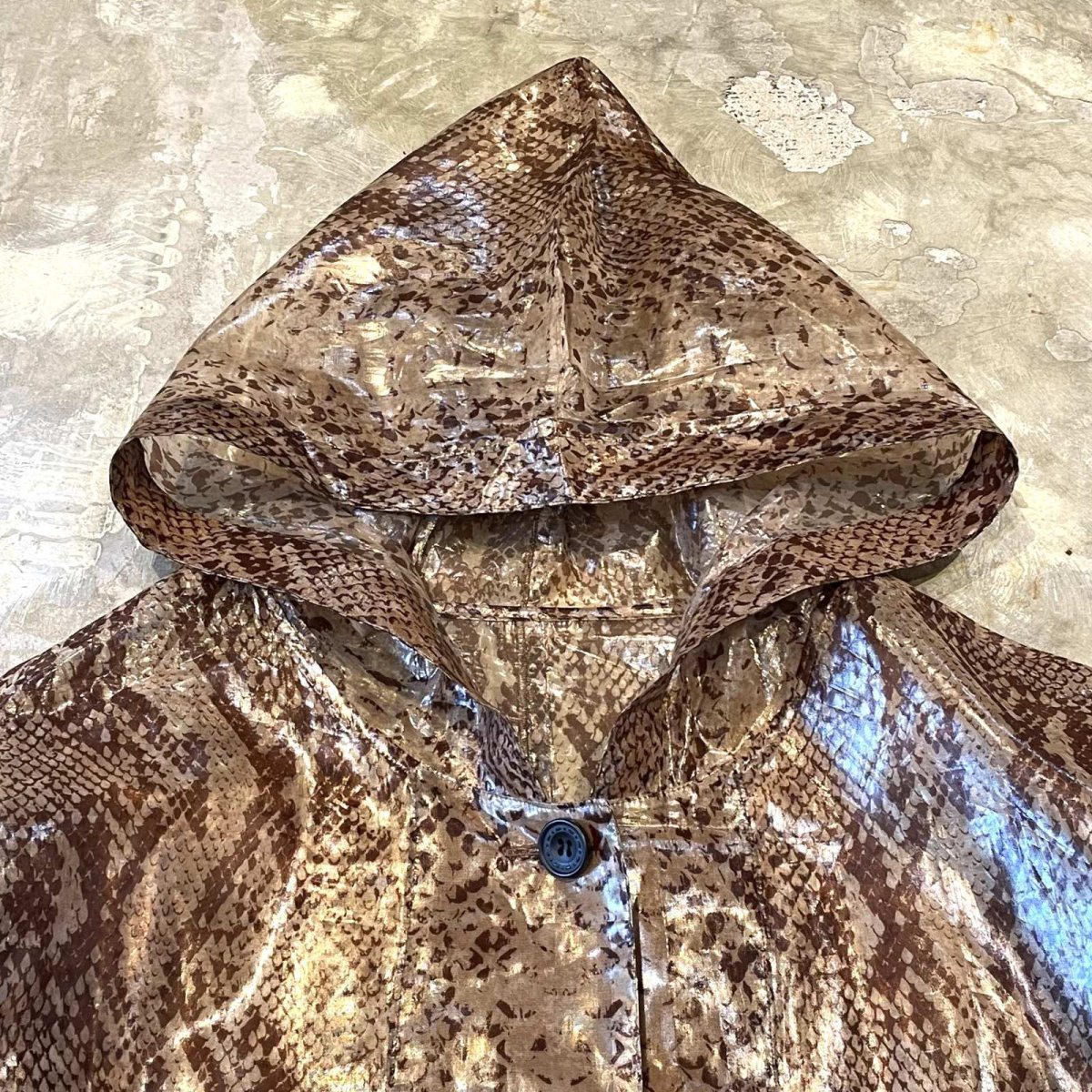 画像10: ALL OVER PYTHON PATTEN SHEER HOODIE JACKET / Mens L (10)