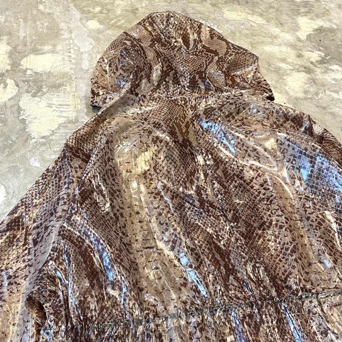 画像9: ALL OVER PYTHON PATTEN SHEER HOODIE JACKET / Mens L (9)