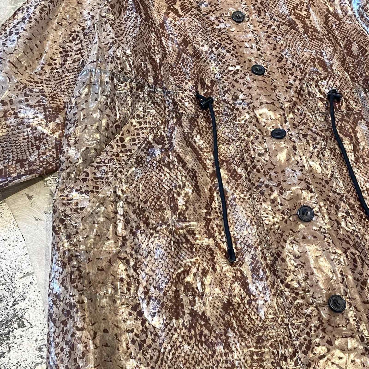 画像5: ALL OVER PYTHON PATTEN SHEER HOODIE JACKET / Mens L (5)