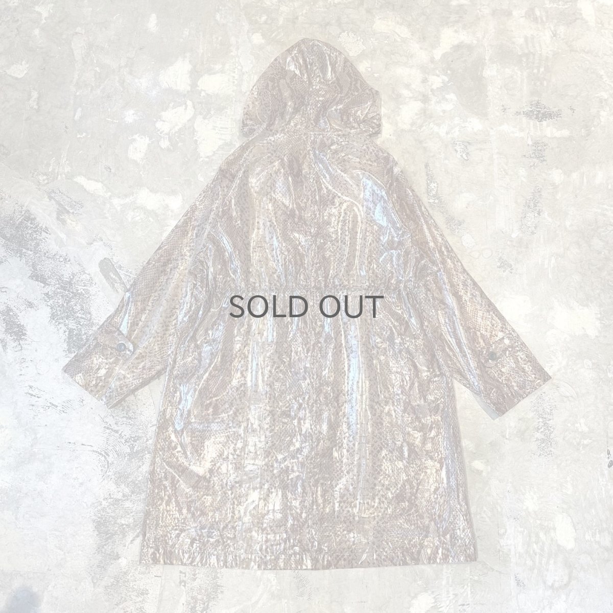 画像2: ALL OVER PYTHON PATTEN SHEER HOODIE JACKET / Mens L (2)