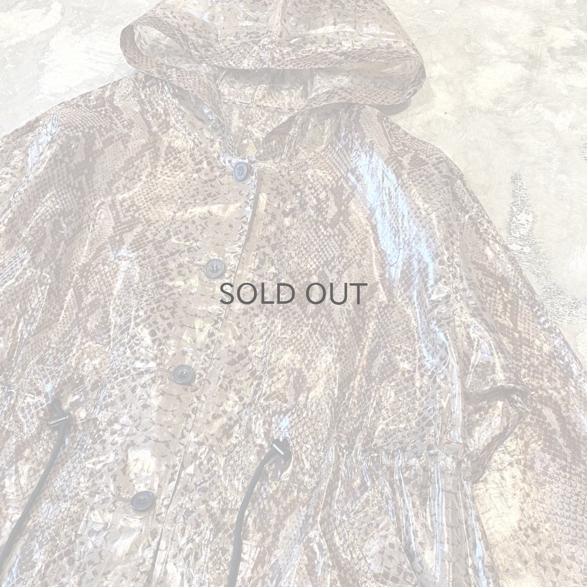 画像4: ALL OVER PYTHON PATTEN SHEER HOODIE JACKET / Mens L (4)