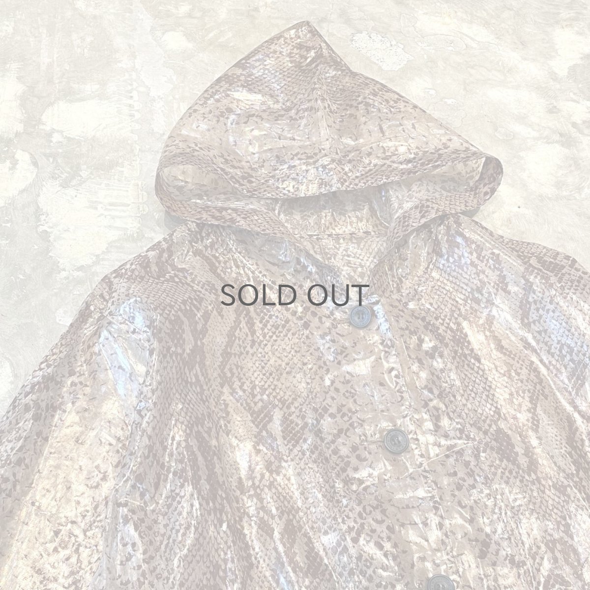 画像3: ALL OVER PYTHON PATTEN SHEER HOODIE JACKET / Mens L (3)