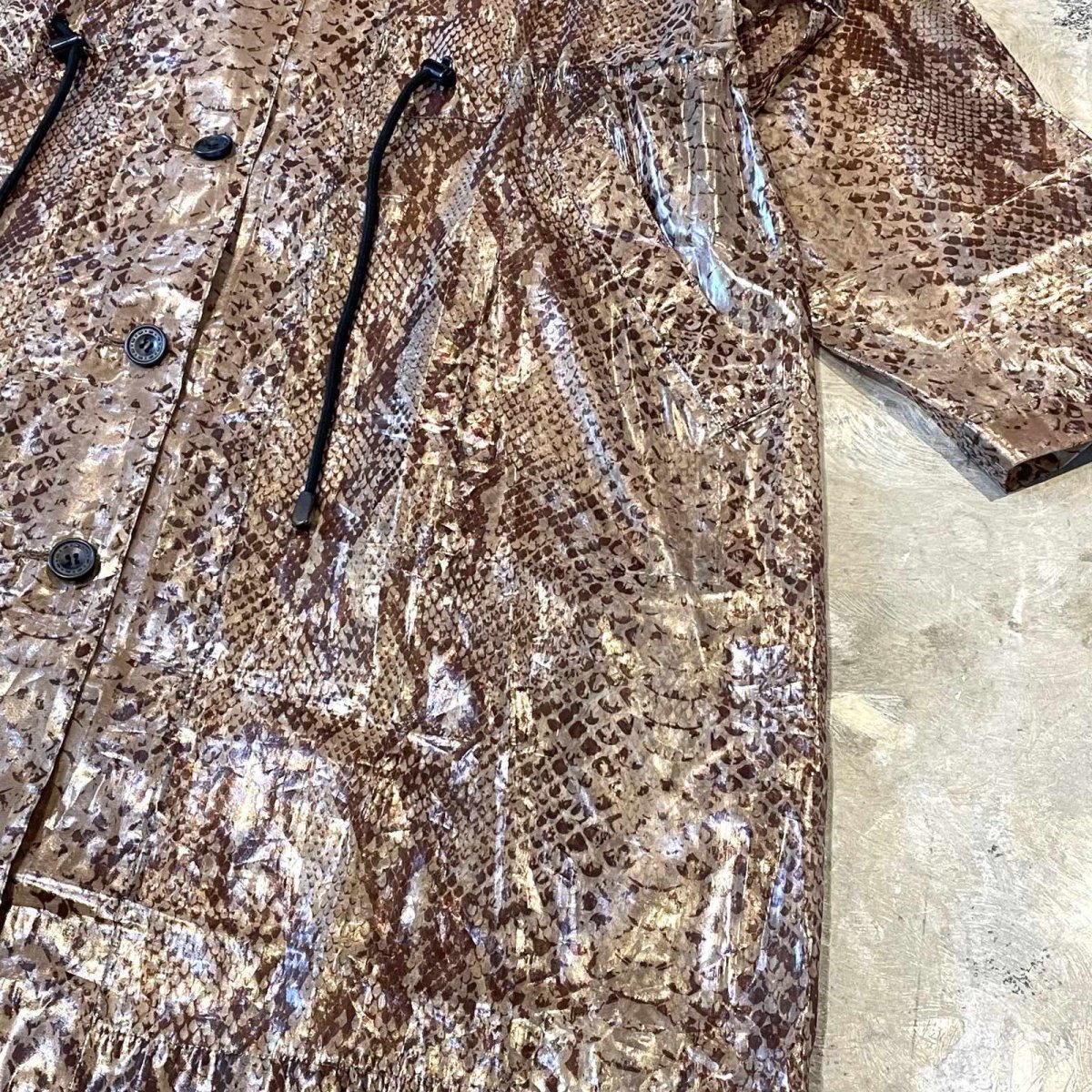画像6: ALL OVER PYTHON PATTEN SHEER HOODIE JACKET / Mens L (6)
