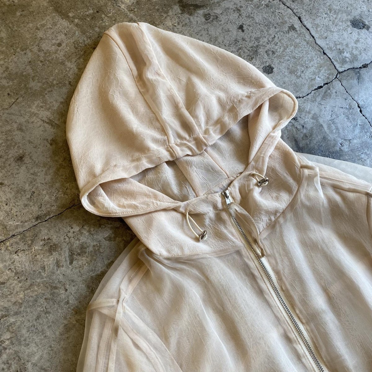 画像3: DOUBLE DESIGN SHEER HOODIE ZIP UP JACKET / Ladies M~L (3)