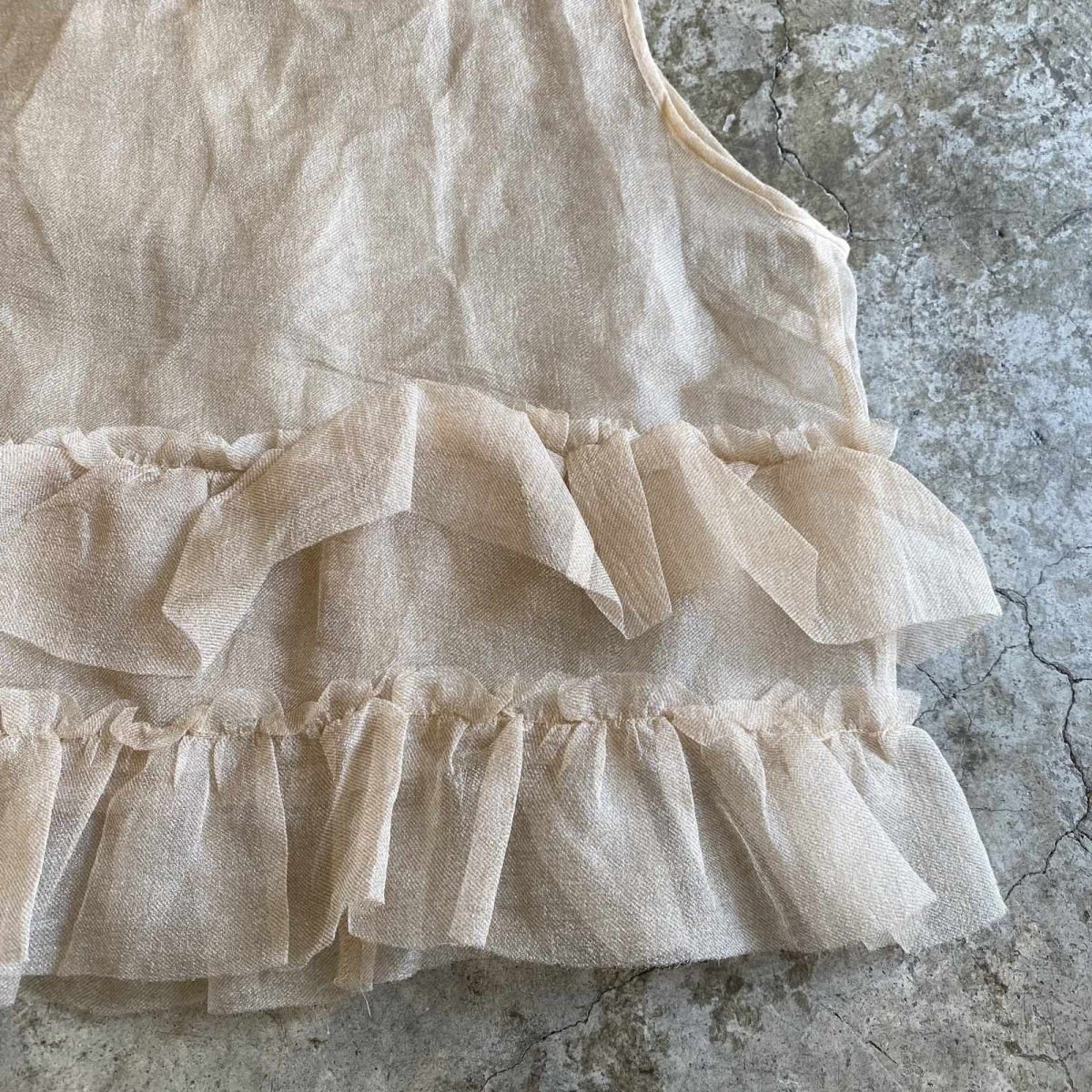 画像9: TIERED DOWN FRILL DESIGN N/S TOPS / Ladies L (9)