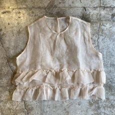 画像1: TIERED DOWN FRILL DESIGN N/S TOPS / Ladies L (1)