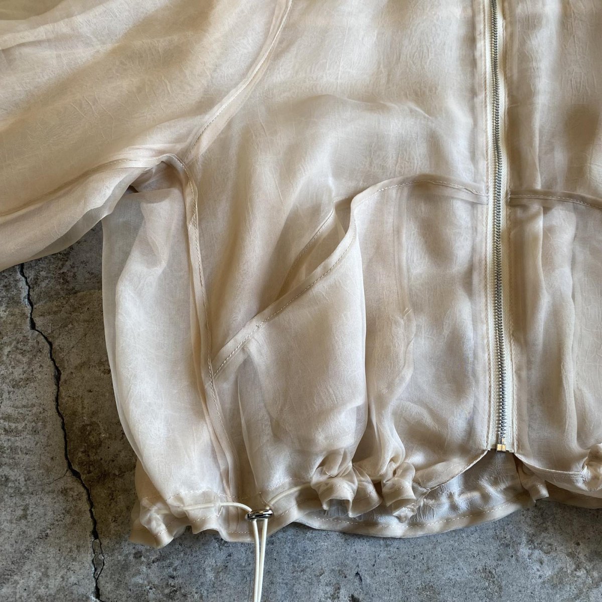 画像5: DOUBLE DESIGN SHEER HOODIE ZIP UP JACKET / Ladies M~L (5)