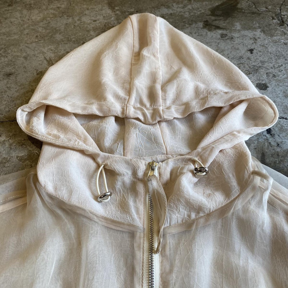 画像4: DOUBLE DESIGN SHEER HOODIE ZIP UP JACKET / Ladies M~L (4)