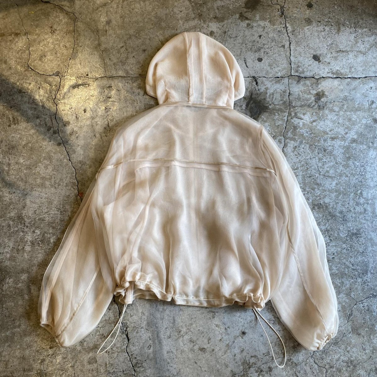 画像2: DOUBLE DESIGN SHEER HOODIE ZIP UP JACKET / Ladies M~L (2)