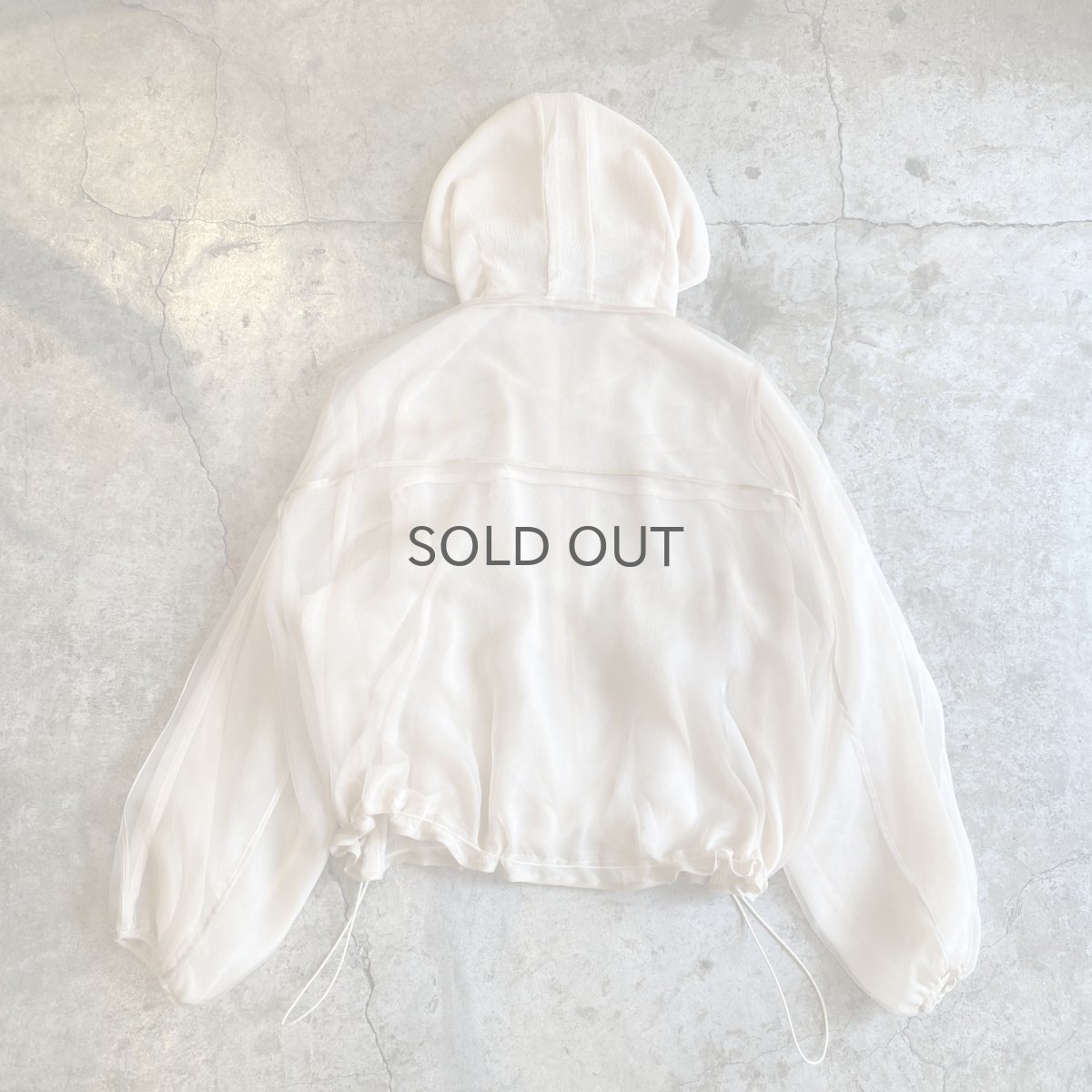 画像2: DOUBLE DESIGN SHEER HOODIE ZIP UP JACKET / Ladies M~L (2)