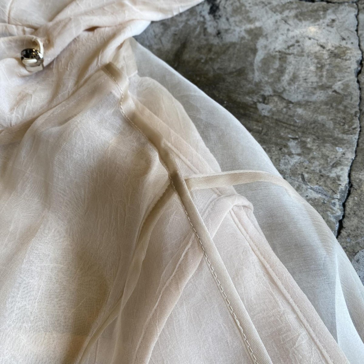 画像9: DOUBLE DESIGN SHEER HOODIE ZIP UP JACKET / Ladies M~L (9)