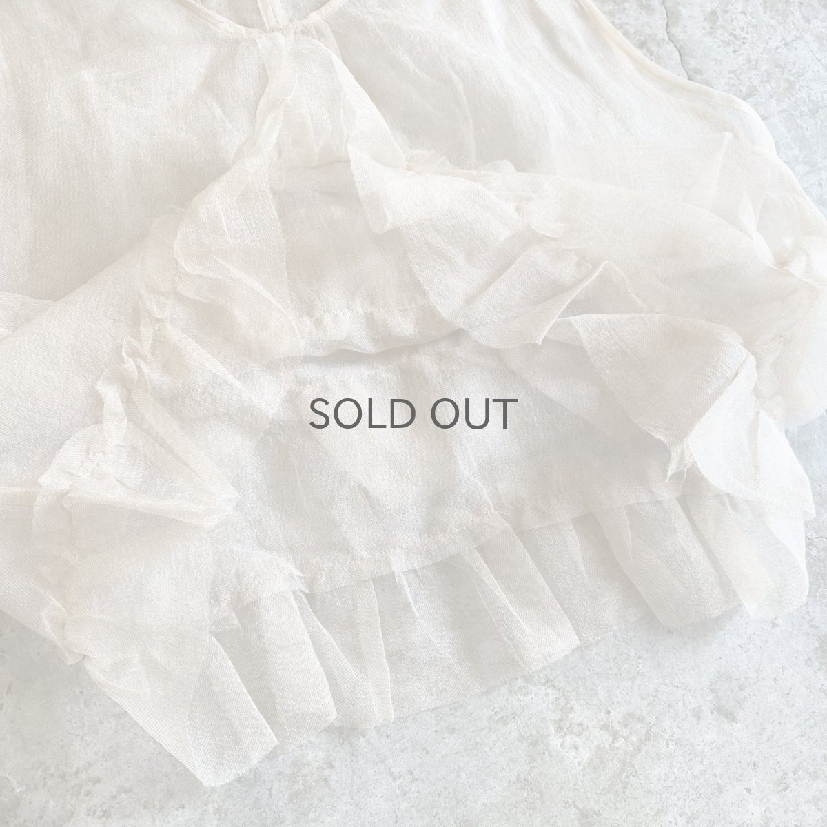 画像7: TIERED DOWN FRILL DESIGN N/S TOPS / Ladies L (7)