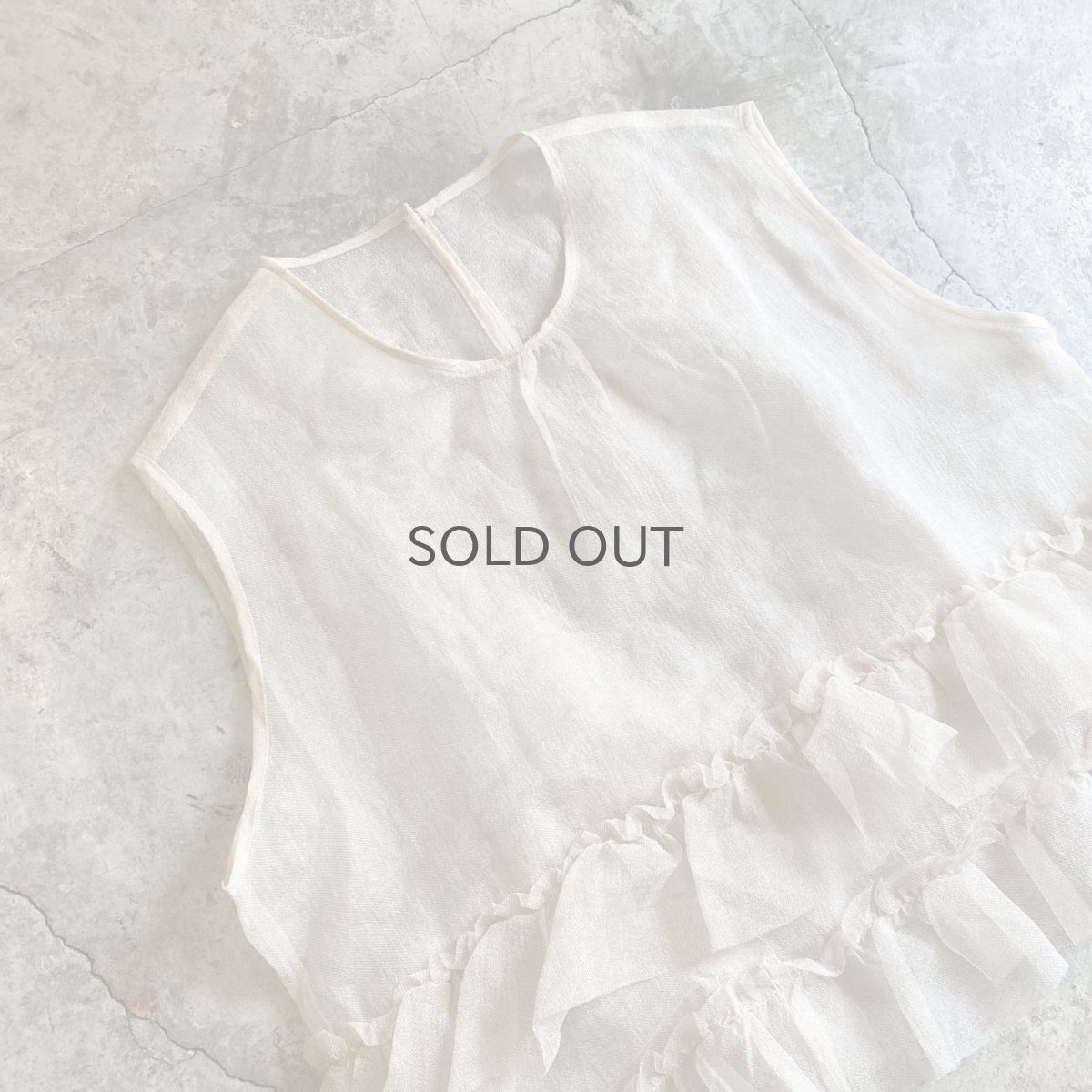 画像3: TIERED DOWN FRILL DESIGN N/S TOPS / Ladies L (3)